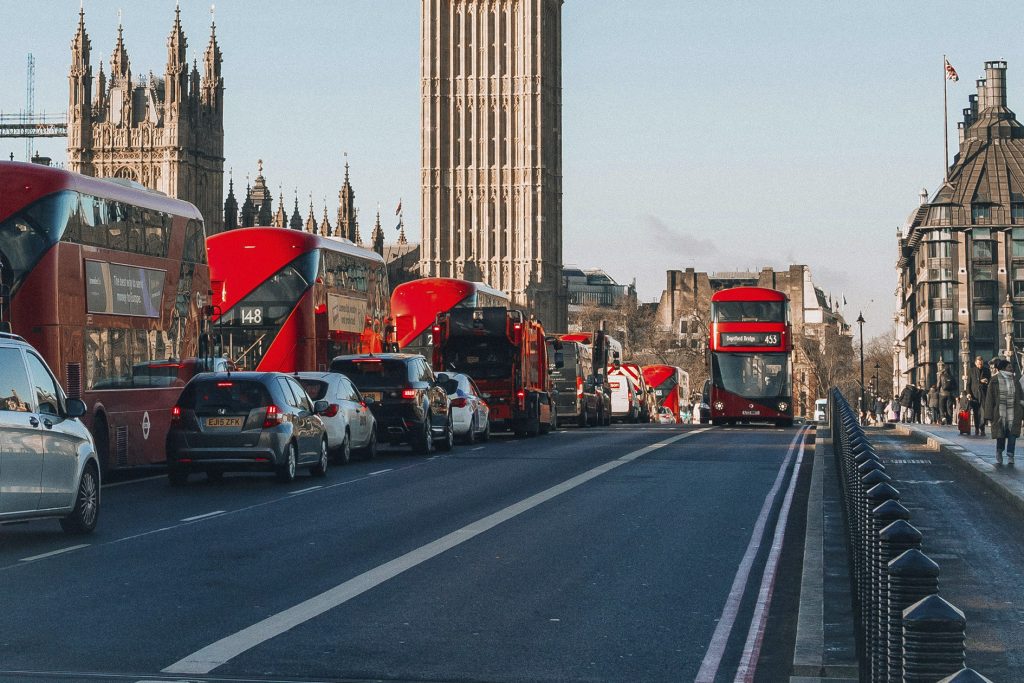 Big Ben and Westminster Bridge at sunset, London, UK